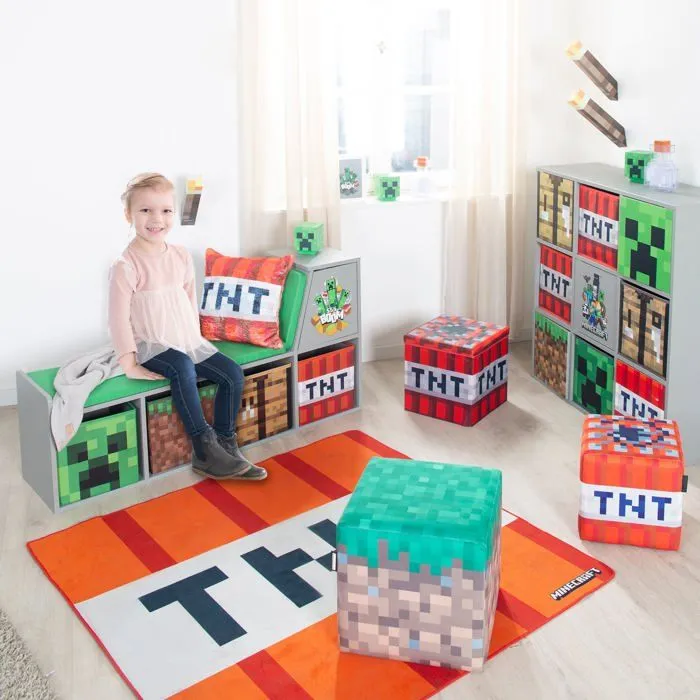 Lot de 2 Bacs de Rangement Pliables - ROBA - Minecraft – Creeper & Table de Craft – Organisation Ludique et Pratique-1