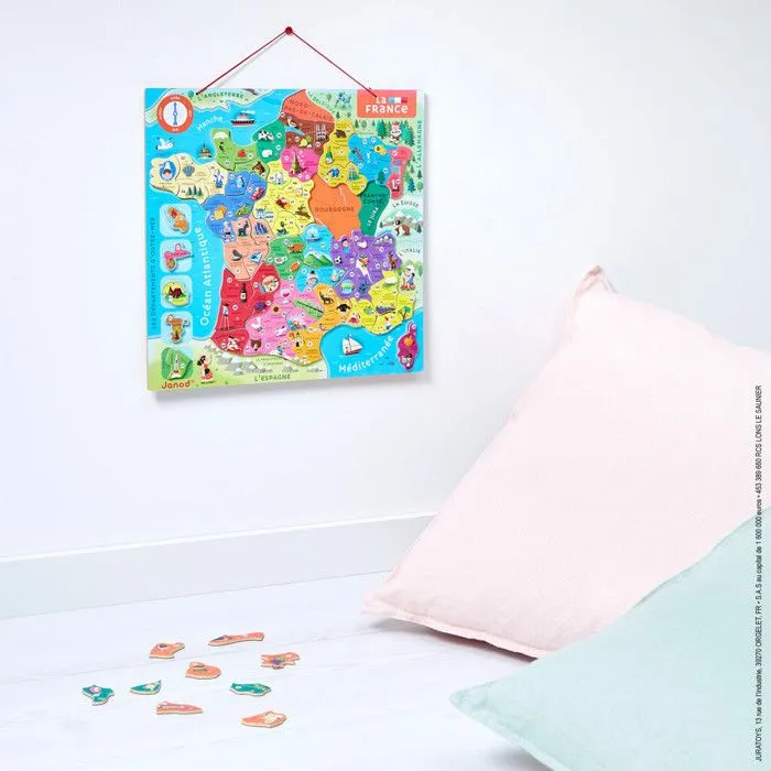 Puzzle France Magnétique 93 pcs (bois) - JANOD - Nouvelles régions 2016 - Dès 7 ans-2
