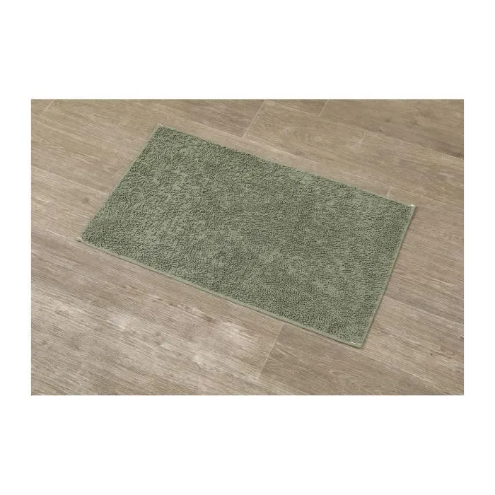 TENDANCE - Tapis de salle de bain en polyester Vert Kaki 45 x 75 cm-1