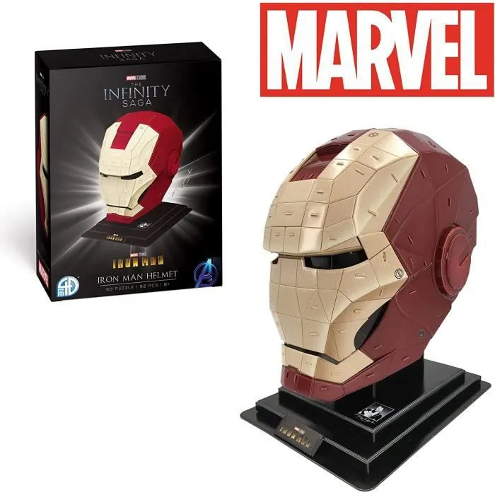Iron Man 3D Puzzle - Iron Man 3D Puzzle Casque Real Iron Man - Modèle de construction - 92 pièces - Enfants de 8 ans et plus-0