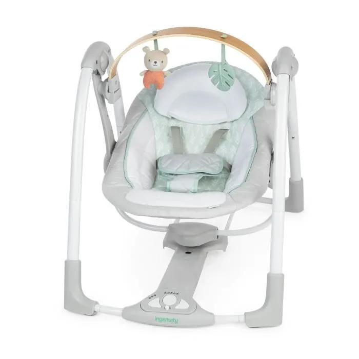 INGENUITY Transat bébé balancelle électrique pliable -Cosy Spot- arche jouets amovible, réglages balancement, minuterie, inclinaison-0