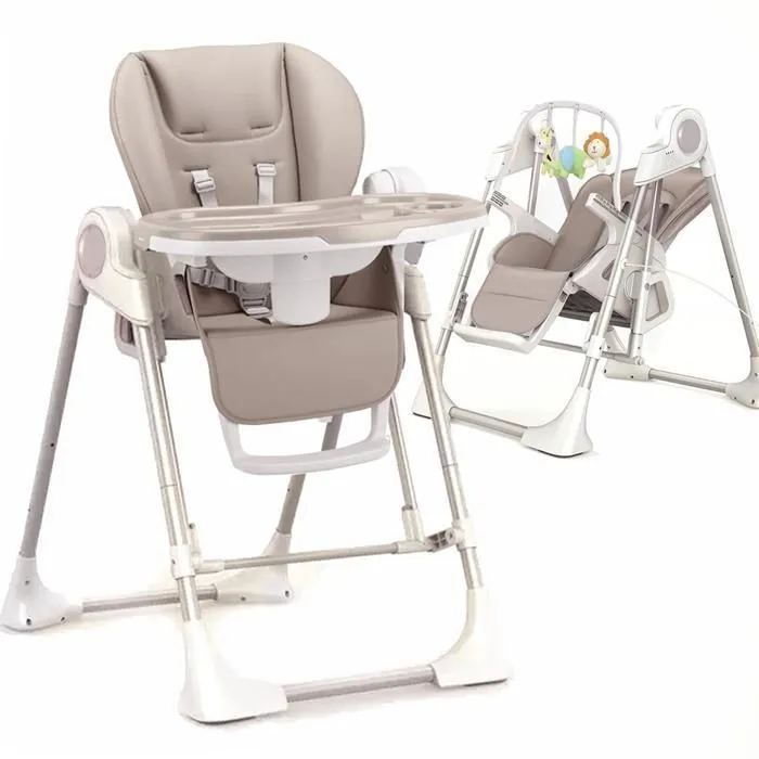 Le SPLITY 3 en 1 : Chaise Haute, Balancelle, transat.Toutes options Beige-0
