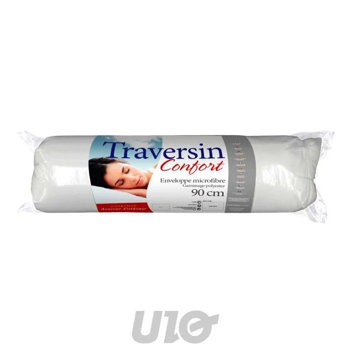 Traversin - CONFORT - 90 cm - Blanc - Fibre polyester - Synthétique-0