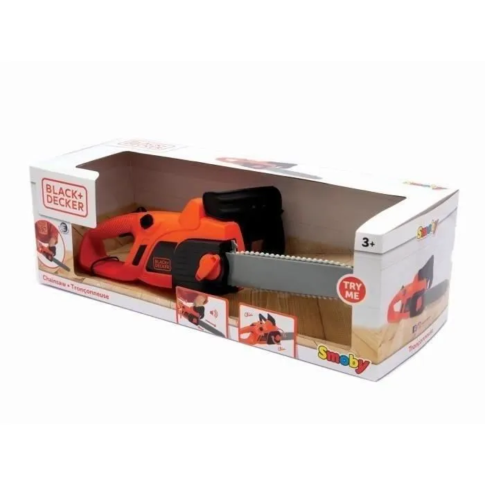 Black and Decker - Smoby - Tronconneuse électronique - Jeu d'imitation - 3 piles incluses-1