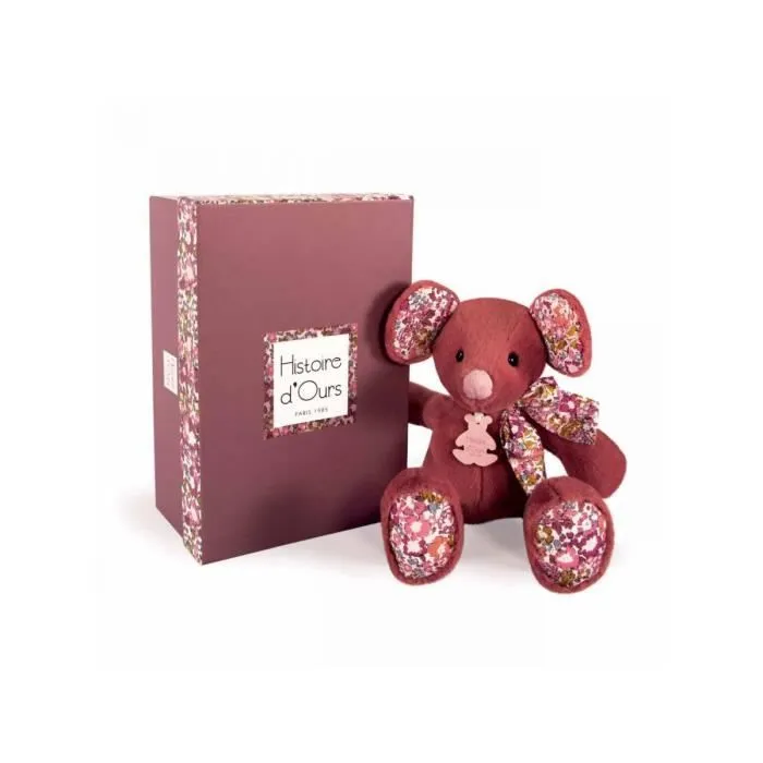 Peluche COPAIN CALIN - HISTOIRE D'OURS - Souris Terracotta 25 cm - Pour Enfant - Intérieur-0