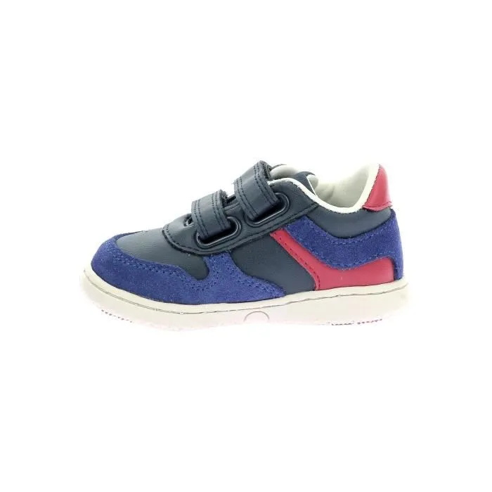 Basket Cuir  Kickers Kickmotion - Bleu Marine Rouge-0