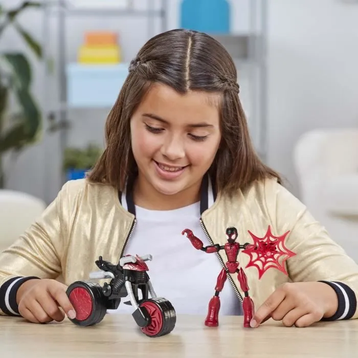 Figurine articulée Spider-Man Bend and Flex avec moto 2 en 1 - MARVEL-3