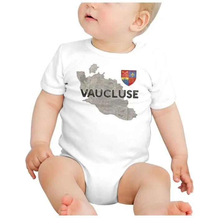 Body Bébé Manche Courte Blanc Vaucluse 84 Département Avignon Carte Ancienne Rare-1