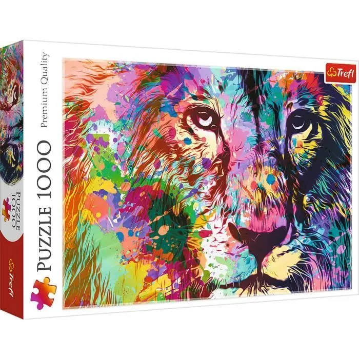 Puzzle 1000 pièces - TREFL - Lion Coloré - Animaux - Adulte - Coloris Unique-1