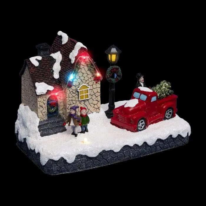 Village de Noël Boutique Sapin "Ville" 19cm Multicolore-3