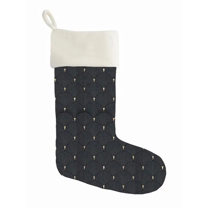 Chaussette de noël imprimée pur coton 44x35 cm ELEGANCE-0