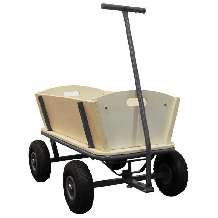 Chariot de Transport en Bois SUNNY - Billy anthracite - Capacité 100 kg-1