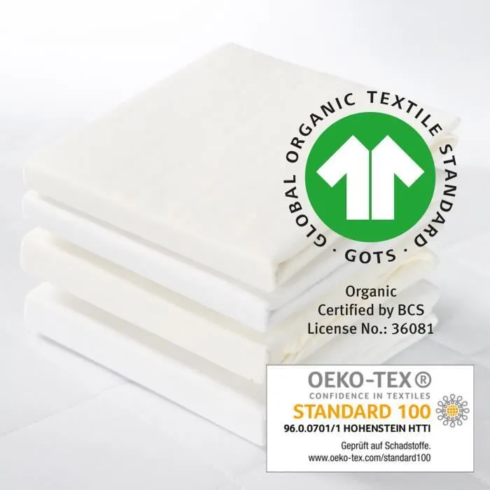 Drap Housse de Berceau - ROBA - Safe Asleep® - 100% Coton Bio - Blanc-1