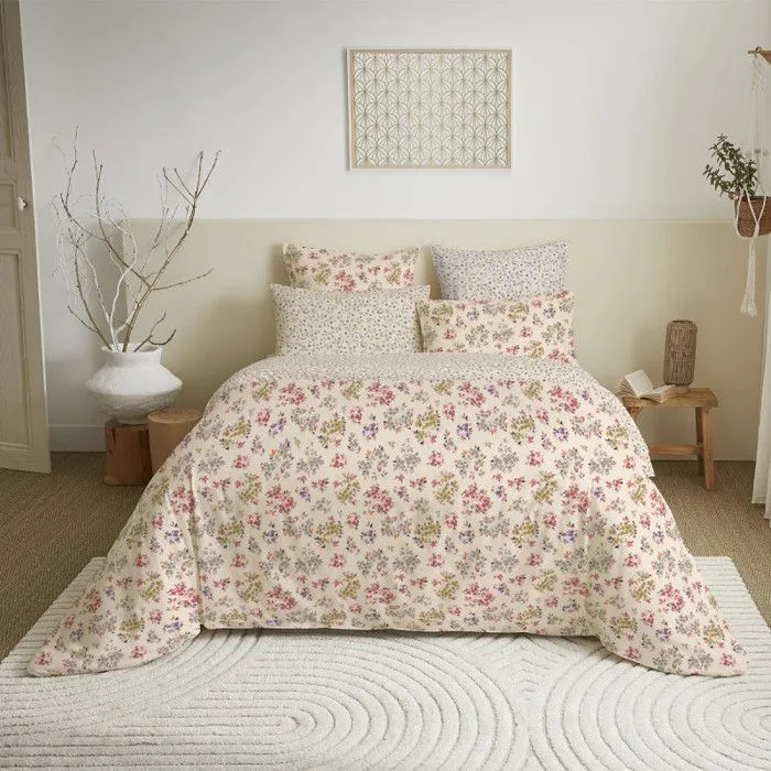 Pack complet housse de couette réversible pour lit 140 x 190 cm  Tanya multicolore-1