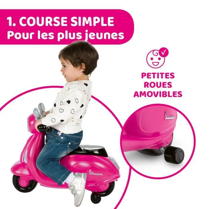 Porteur Scooter Vespa Primavera - Rose - Sons et Lumières - CHICCO-2