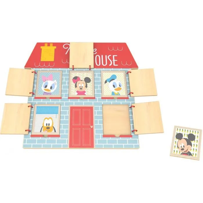 Puzzle en bois Disney Mouse House junior 5 pièces - Licence Mickey Mouse - Pour enfants de 1 à 6 ans-0