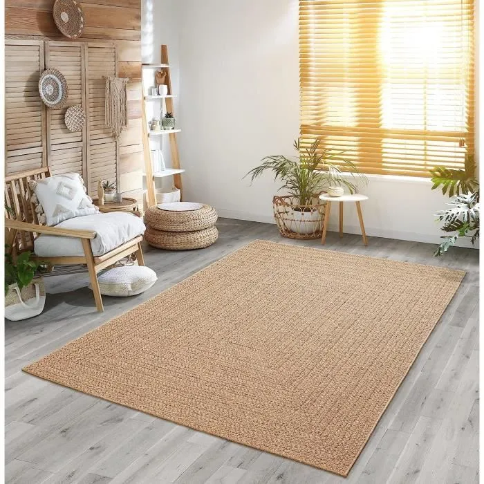 Tapis extérieur en jute - THE CARPET - 160x230 - Résistant UV - Beige-1