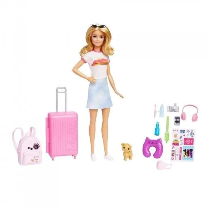 Barbie®-Barbie® en Voyage-Coffret avec chiot et accessoires HJY18-0