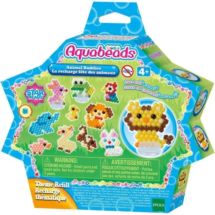 Loisir créatif - AQUABEADS - Recharge fête des animaux - Plus de 600 perles - Mixte - A partir de 4 ans-3