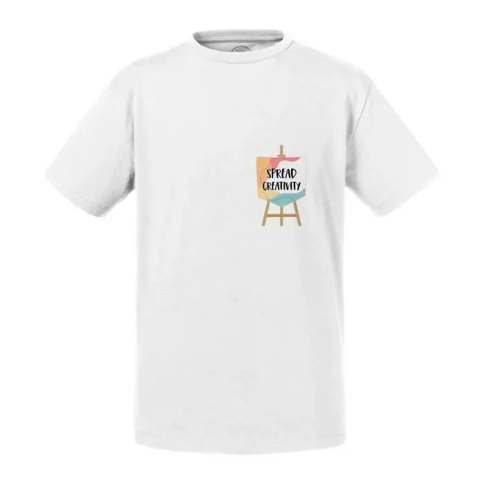 T-shirt Enfant Blanc Spread Creativity Poche Tableau Peinture Dessin-0