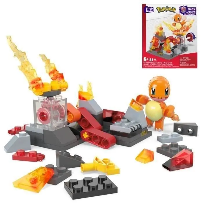 MEGA-Pokémon-Danse Flammes de Salamèche-Coffret à construire (81 pcs) HTH86-0