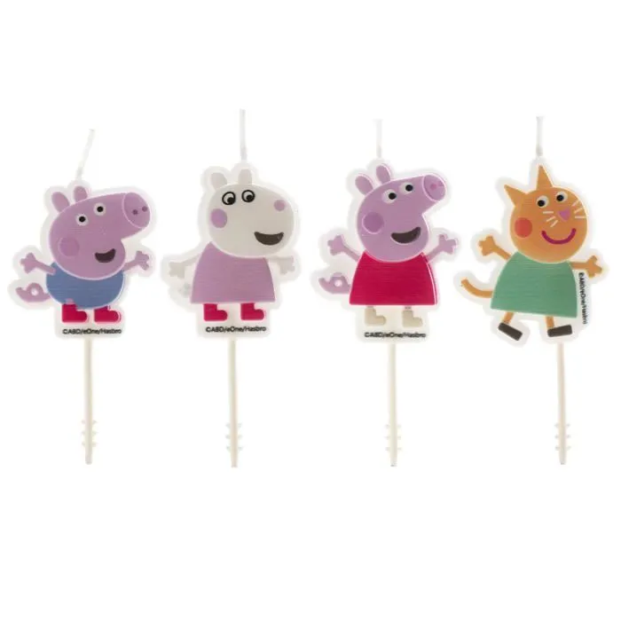 Bougie anniversaire - Dekora - Peppa Pig - Pack de 4 - Multicolore - 17,1 cm-0