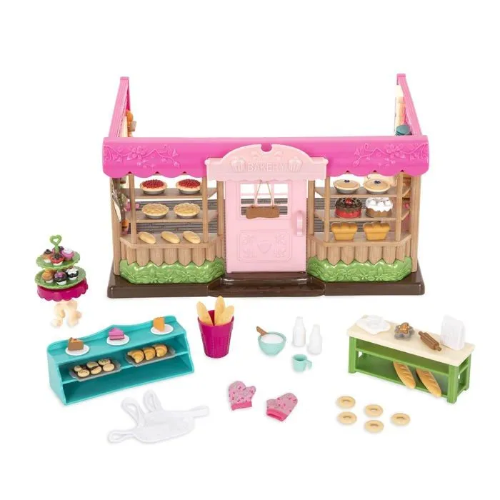 Univers miniature - habitation miniature - garage miniature Li'l woodzeez - WZ6619Z - Boulangerie, , Rose, Taille Unique-1