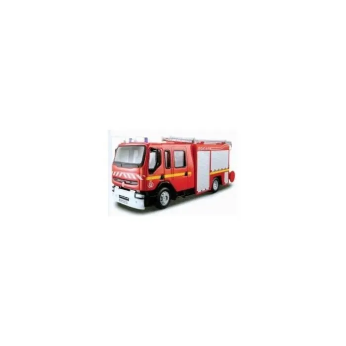 Miniature automobile - BBURAGO - Renault Premium - Pompier - Rouge-1