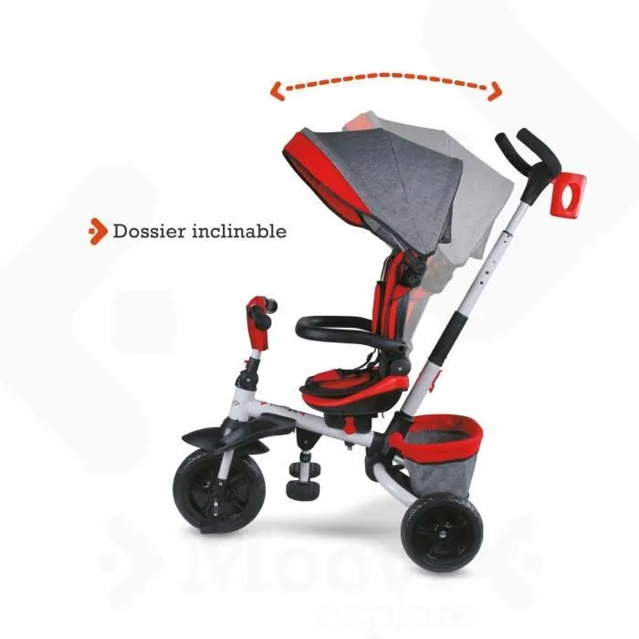 Tricycle évolutif pliable MONDO On & Go Moovi Explore - Rouge-6