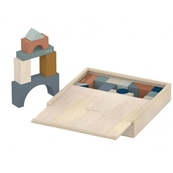 Cubes en bois colorés Flexa-0