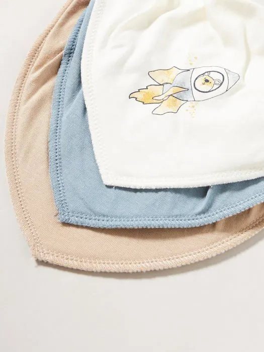 Bavoir Name it - 13226267 - NBMYASIMNOLIN 3P Scarf Bib Bavoir, Oxford Tan, Taille Unique bébé garçon-1