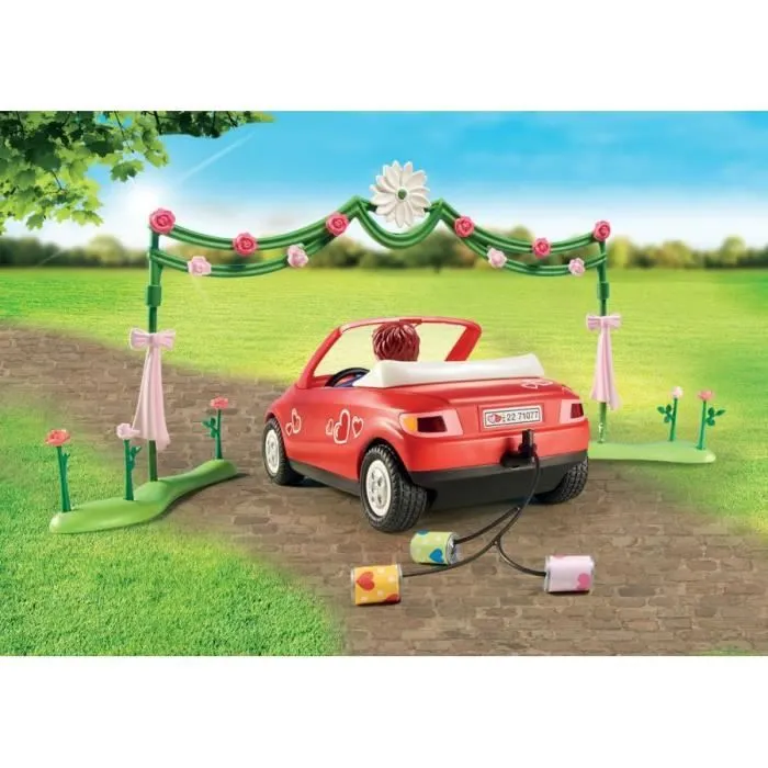 PLAYMOBIL 71077 Couple de mariés avec photographe et voiture, City Life, Evénement Mariage, Dès 4 ans-2