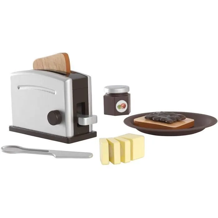 Set Grille-Pain en Bois KIDKRAFT - Espresso - Imitation Cuisine et Marchand-0