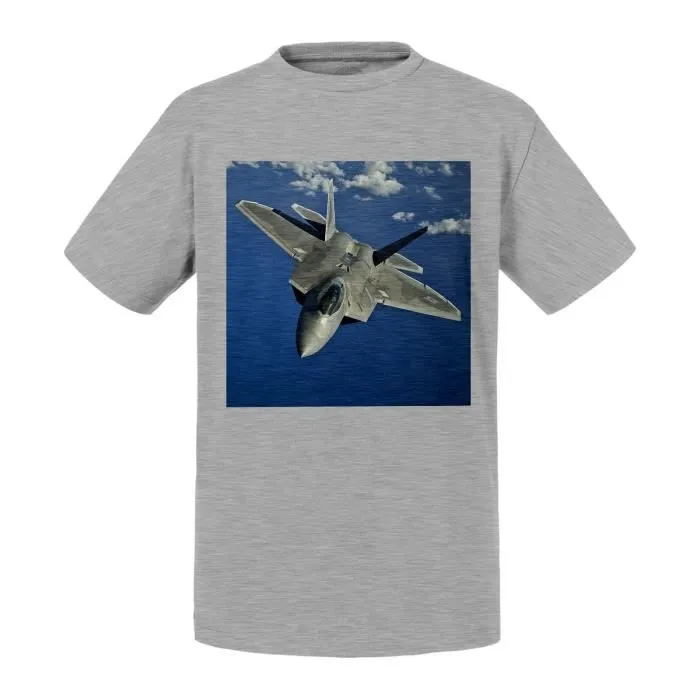 T-shirt Enfant Noir Avion de Chasse Militaire Jet Combat US Army-0