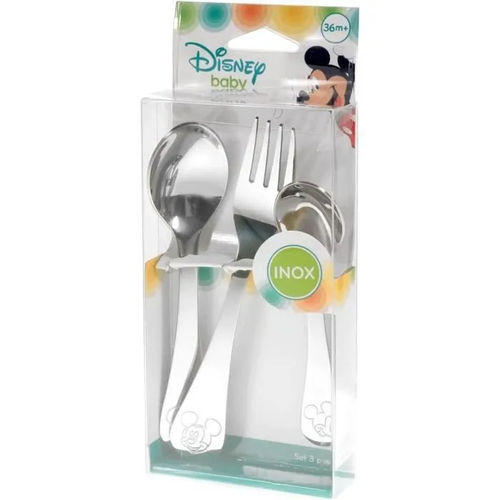 DISNEY MICKEY - Couverts inox (2 cuillères, 1 fourchette)-1