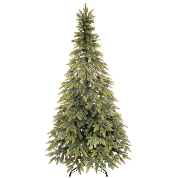 Sapin de Noël artificiel - SPRINGOS - DELUXE - 220 cm - Épicéa 3D - Support inclus-0
