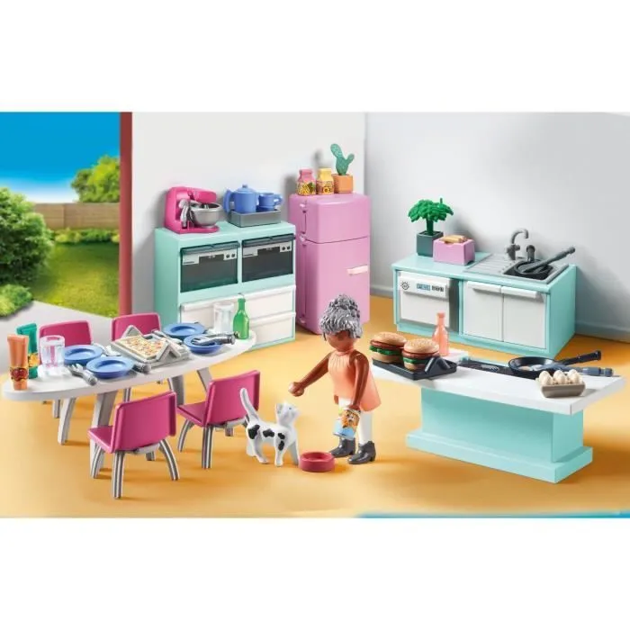 PLAYMOBIL 71608 Cuisine avec ilôt central, My life, Maison d'architecte, 105 pièces, Dès 4 ans-1