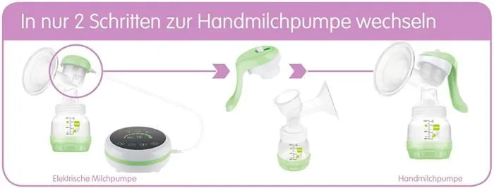 Tire lait Mam - BPE0001 - 2-in-1 Single Breast Pump (Electric and Manual Use), Green-2