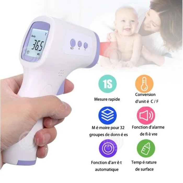 INN® Thermomètre médical frontal infrarouge sans contact pour écran LCD pour adultes et enfants Thermomètre infrarouge sans contact-3