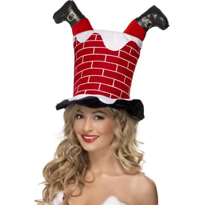 Chapeau de Père Noël tombé dans la cheminée - SMIFFY'S - Taille Unique - Pour Enfant à partir de 3 ans - Rouge-0