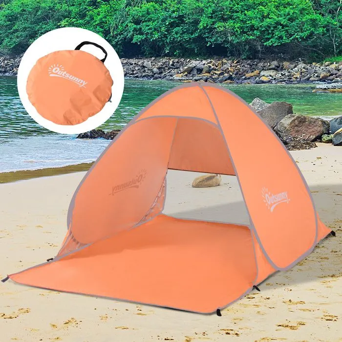 Outsunny - tente - Tissus - 200x150x119cm - Orange-1