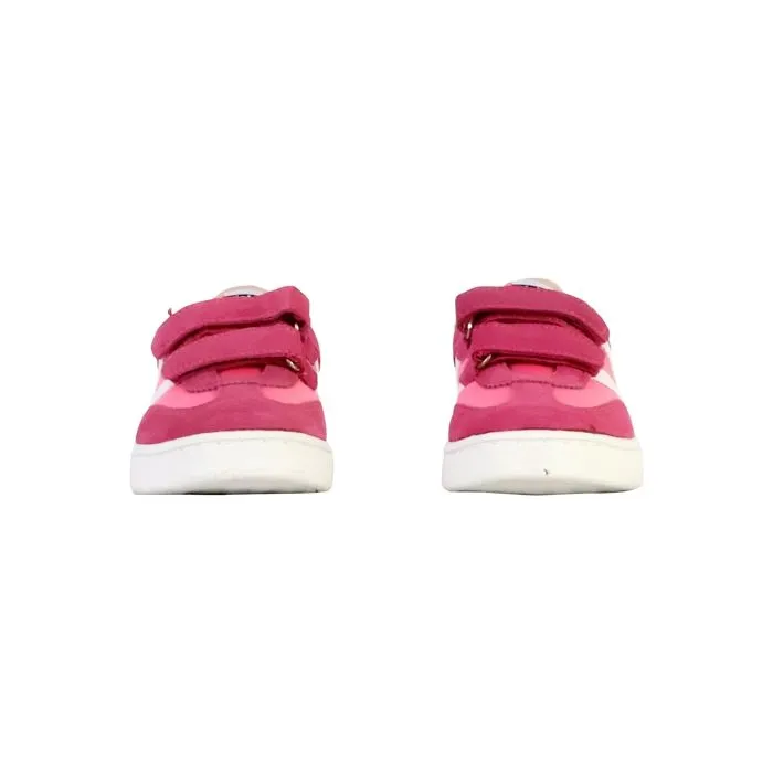 Baskets bébé - VICTORIA - Fucsia - Textile - Scratch - Plat-4