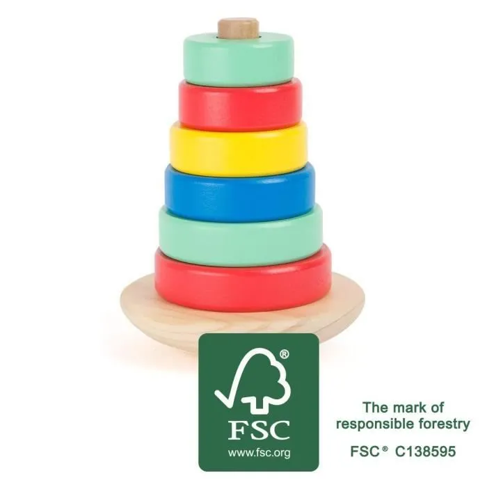 Jeu d'adresse - SMALL FOOT - Tour d'empilage Move It - Bois certifié FSC - Dextérité - 3 ans et plus-0