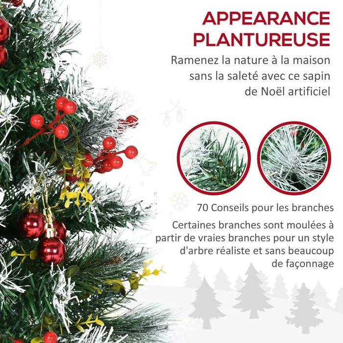 HOMCOM - Sapin de Noël - PVC - 40x40x75cm - Vert-5