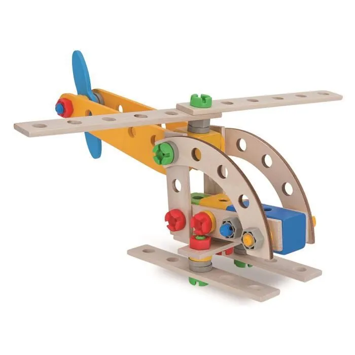 Jouet de construction - EICHHORN - Construction 65 Pcs Grue Mobile - Bois de hêtre - Enfant - Mixte-2