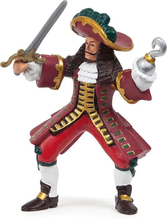 Figurine Capitaine pirate - PAPO - Rouge - Garçon - 3 ans et plus - Intérieur-1