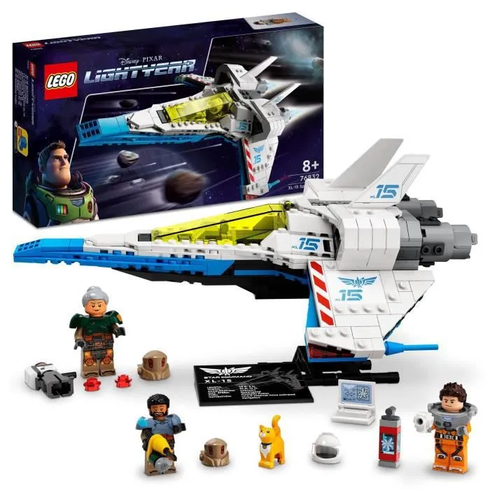 LEGO® 76832 Buzz l'Éclair de Disney et Pixar Le Vaisseau Spatial XL-15, Vaisseau Spatial, avec 3 Minifigurines, dès 8 Ans-0