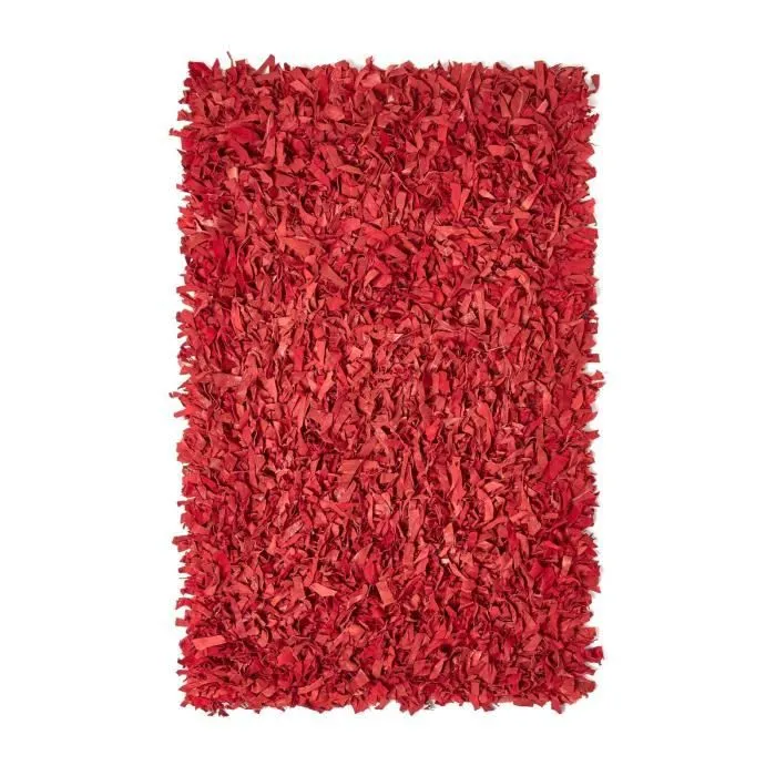 Tapis Shaggy Cuir Dallas Rouge 150 x 240 cm-1