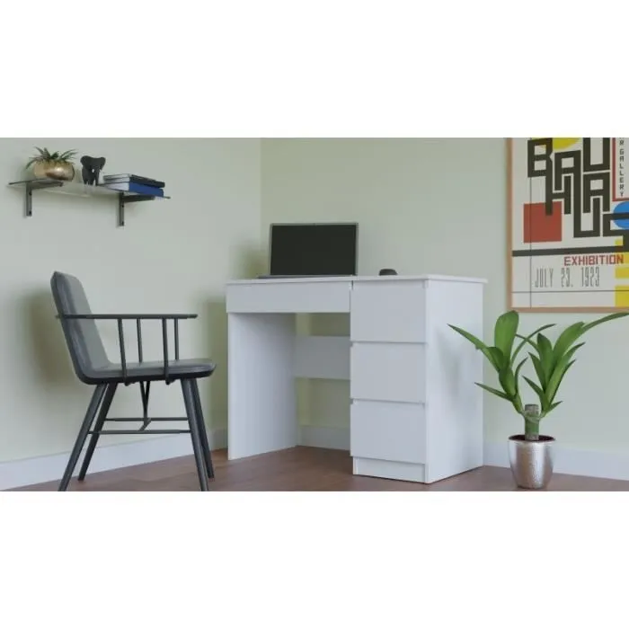 MESO - Bureau droit style moderne bureau/chambre d’ado - 98x51x76 cm - 4 tiroirs-1