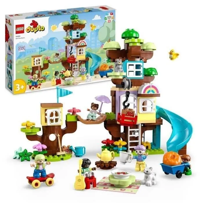 LEGO® DUPLO 10993 La Cabane dans l’Arbre 3-en-1, Jouet Éducatif pour Enfants Dès 3 Ans, avec Briques-0
